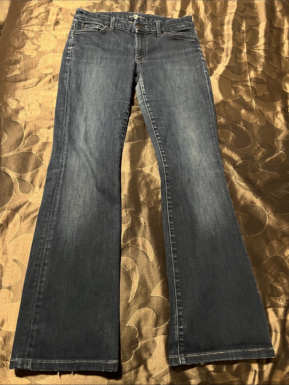 VTG 7 For All Mankind Kimmie Mid-Rise Bootcut Dark Wash Jeans MADE IN USA SZ 30